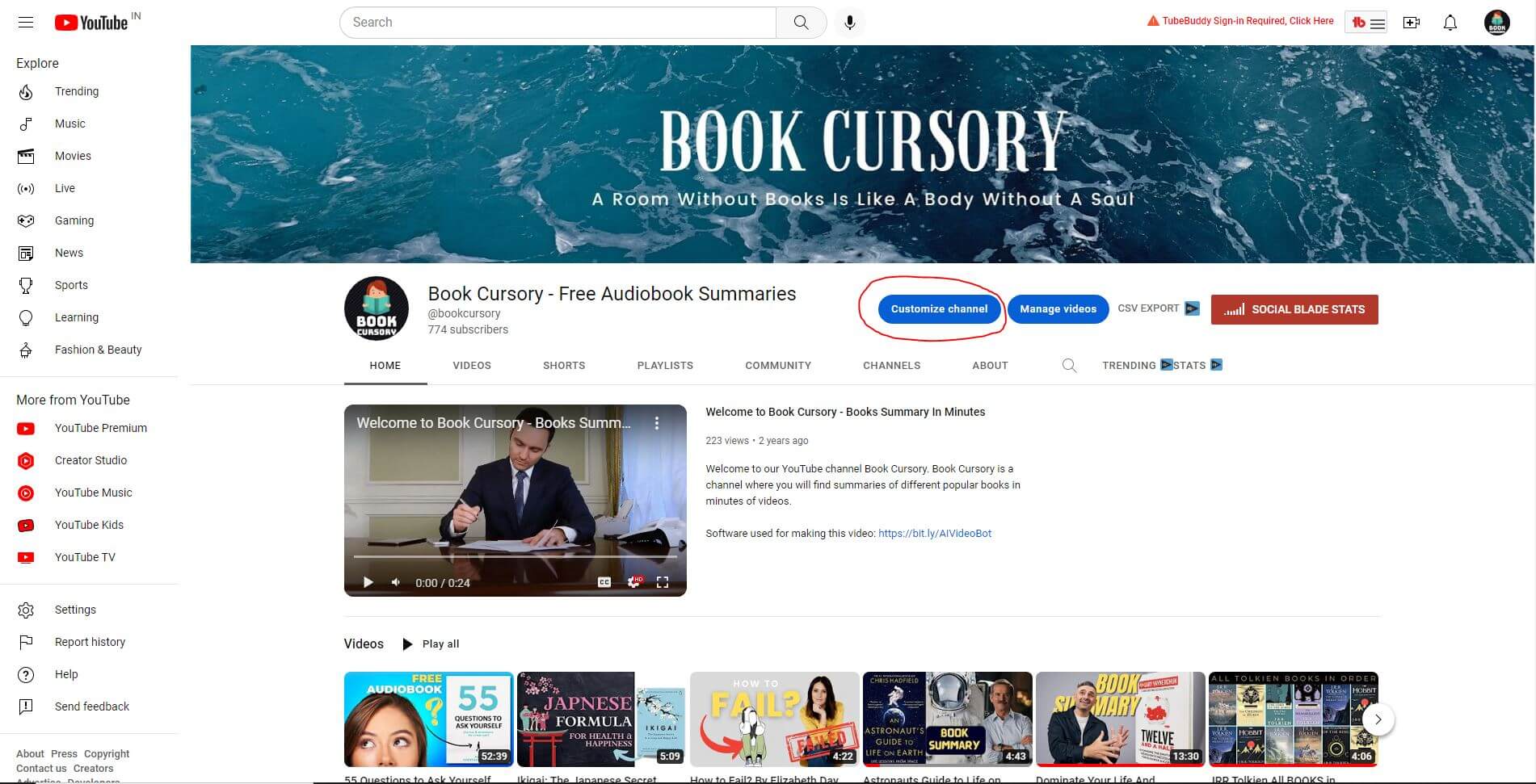 Customize a YouTube channel